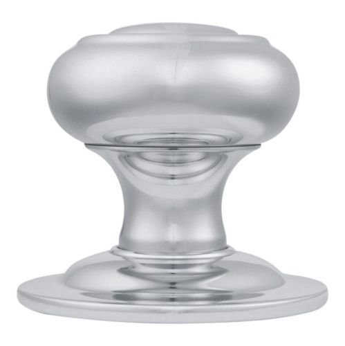 Verda Centre Door Knob – 86×70mm – Polished Satin Chrome
