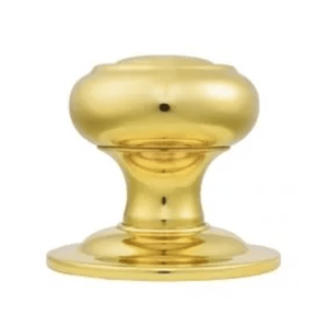 Verda Centre Door Knob – 86×70mm – Polished Brass