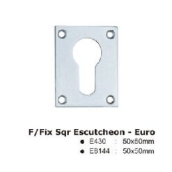 Square Euro Escutcheon - 50mm - Polished Chrome