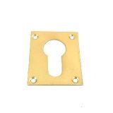 Square Euro Escutcheon - 50mm - Polished Brass
