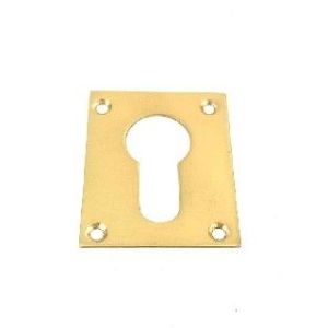 Square Euro Escutcheon – 50mm – Polished Brass