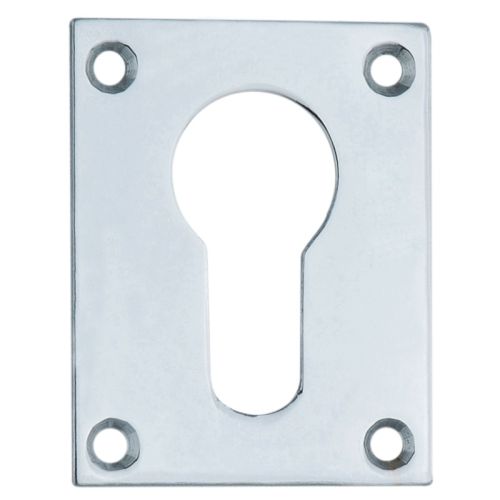 Square Euro Escutcheon – 50mm – Satin Chrome Polished
