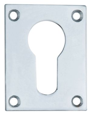 Square Euro Escutcheon – 50mm – Satin Chrome Polished
