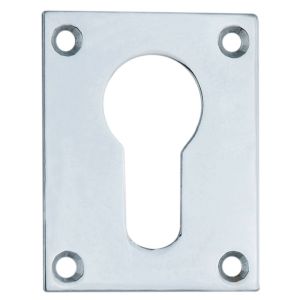 Square Euro Escutcheon – 50mm – Satin Chrome Polished