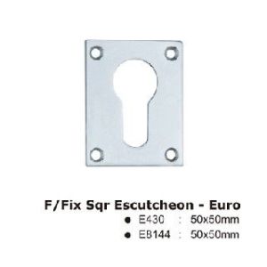 F/Fix Square Euro Escutcheon – 50mm – Polished Chrome