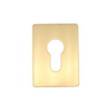Square Euro Escutcheon - 50mm - Polished Brass