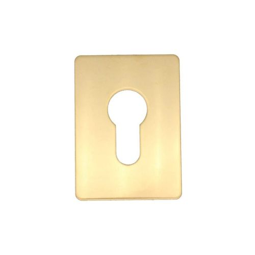 Square Euro Escutcheon – 50mm – Polished Brass
