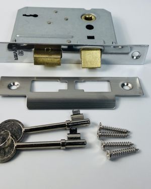 3 Lever Sash Lock – 75mm – Satin Stainless Steel Finish