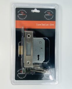 3 Lever Deadlock - 63mm - Satin Stainless Steel Finish - Image 2