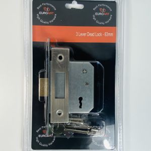 3 Lever Deadlock – 63mm – Satin Stainless Steel Finish