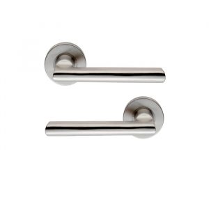 Lever on Rose Door Handle – 19mm – Satin Stainless Steel Finish
