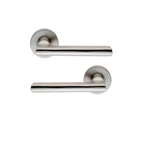 Mitred Lever on Rose Door Handle – 19mm – Satin Stainless Steel Finish