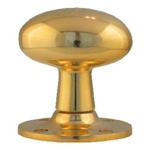 Oval Mortice Door Knob – 56mm – Polished Brass