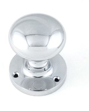 Mushroom Mortice Door Knobs- 70mm- Polished chrome