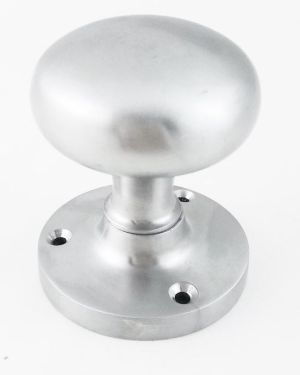 Mushroom Mortice Door Knobs- 56mm- Satin Chrome Polished