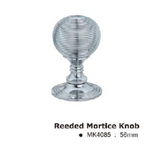 Reeded Mortice Door Knob – 56mm – Polished Chrome
