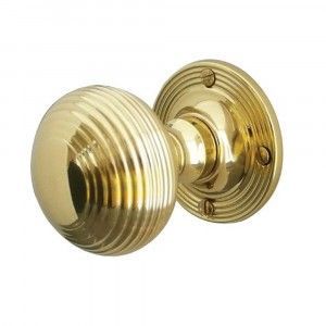 Reeded Mortice Door Knob – 56mm – Polished Brass