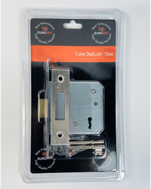 3 Lever Deadlock – 75mm – Satin Stainless Steel Finish