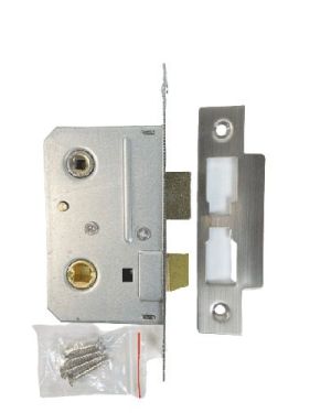 Bathroom Mortice Lock- 75mm- Satin Stainless Steel Finish