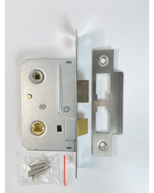 Bathroom Mortice Lock- 75mm- Satin Stainless Steel Finish