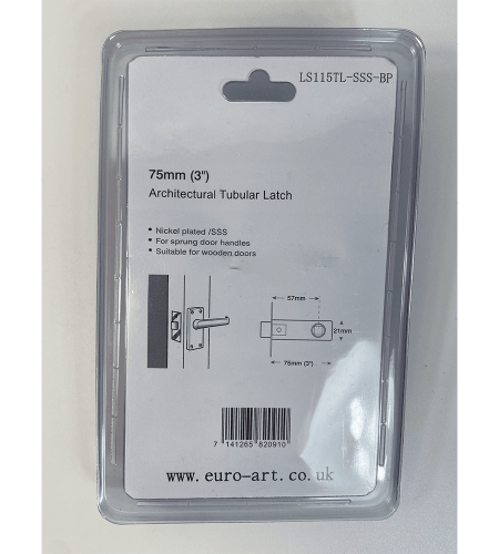 Tubular Latch – 75mm – Satin Stainless Steel & Polished Brass Finish