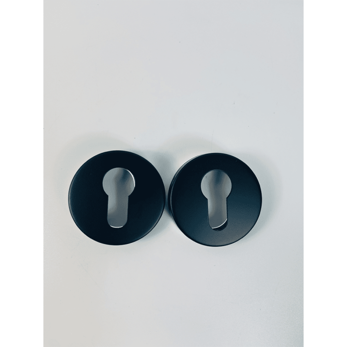 Euro Escutcheon Keyhole Cover – 52mm – Black Finish
