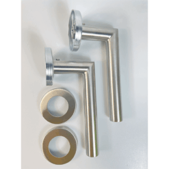Mitred Lever on Rose Door Handle – 19mm – Satin Stainless Steel Finish - Image 2