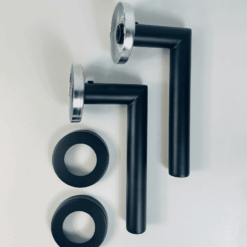 Lever on Rose Door Handle – 19mm – Black Finish - Image 2