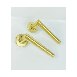 Lever on Rose Door Handle – 19mm – Satin Brass - Image 2