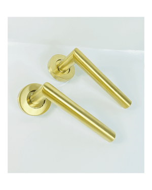 Lever on Rose Door Handle – 19mm – Satin Brass