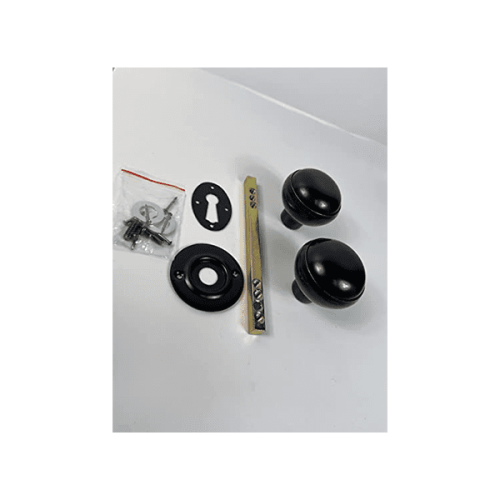 Rim Lock Door Knobs – 125x45x45mm – Black Finish