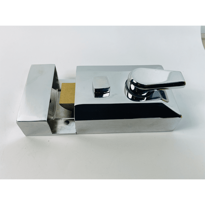 Rim Cylinder Night Latch – 60X90X22mm – Polished Chrome Finish