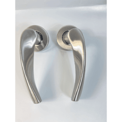 Lever on Rose Door Handle – 125mmx52mm – Satin Stainless Steel - Image 2