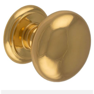 Omega Centre Door Knob – 100mm – Polished Brass Finish