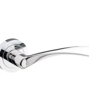 Lever on Rose Door Handle – 125mmx52mm – Satin Stainless Steel