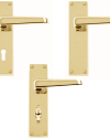 Jovian Victorian Door Handle On Backplate – Polished Brass Finish