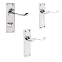 Victorian Scroll Door Handle – Polished Chrome Finish – 150mm x 45mm