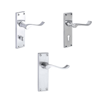 Victorian Scroll Door Handle – 150mm x 45mm – Satin Chrome Finish