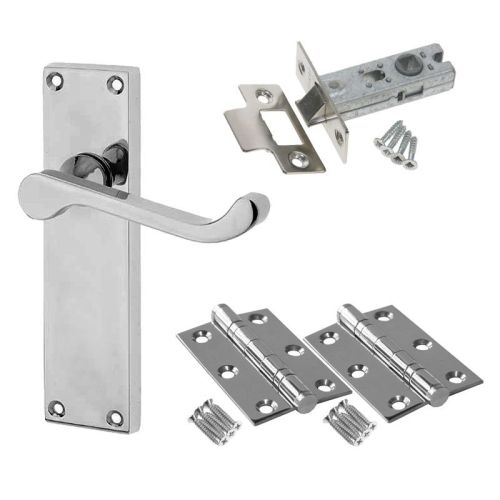 Victorian Scroll Door Handle Pack – Satin Chrome Finish