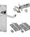 Victorian Scroll Door Handle Pack – Satin Chrome Finish