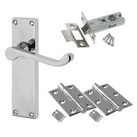 Victorian Scroll Door Handle Pack – Satin Chrome Finish
