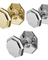 Oct Centre Door Knob -63mm – Polish Chrome Finish