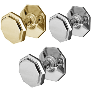Oct Centre Door Knob -63mm – Polish Chrome Finish