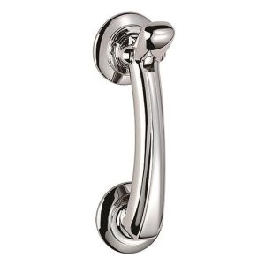 Chrome Door Knockers on Rose – 137mm – Polished Chrome
