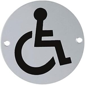 Disabled Door Sign Unisex - 76mm - Polish Stainless Steel
