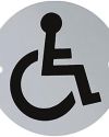 Disabled Door Sign Unisex – 76mm – Satin Stainless Steel