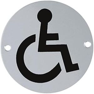 Disabled Door Sign Unisex -150x100mm – Satin Stainless Steel