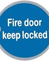 Fire Door Signs Keep Locked –  76mm – Satin Stainless Steel