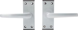 Satin Aluminium Lever Door Handle Latch Plate - Satin Aluminium