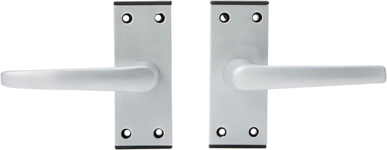 Satin Aluminium Lever Door Handle Latch Plate – Satin Aluminium